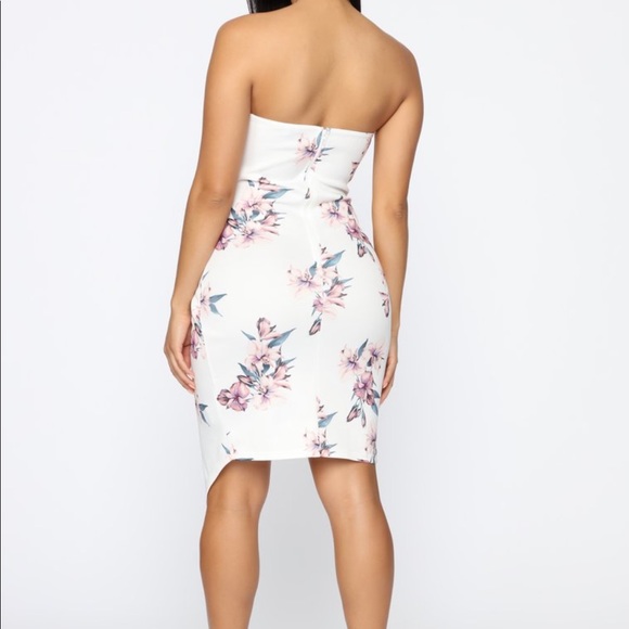 Floral Strapless Midi Dress - Picture 3 of 5